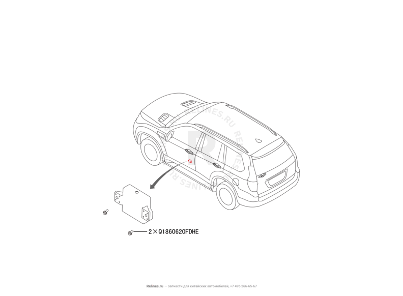 Запчасти Haval H9 Поколение I (2014) Бензин — Блок двери водителя — схема
