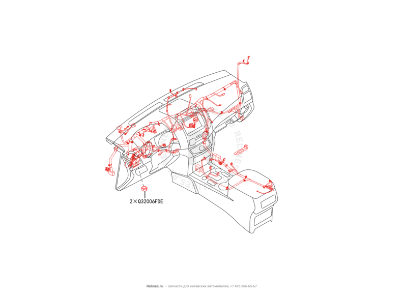 Запчасти Haval H9 Поколение I (2014) Бензин — Проводка панели приборов (торпедо) (1) — схема