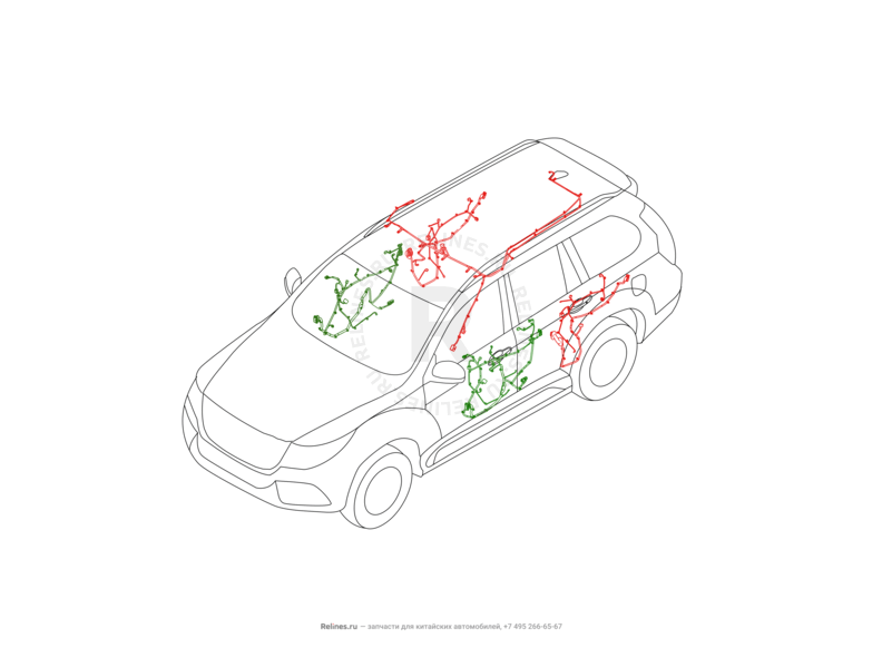 Запчасти Haval H9 Поколение I (2014) Бензин — Проводка кузова (1) — схема