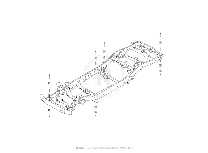 Запчасти Haval H9 Поколение I (2014) Бензин — Подушки кузова — схема