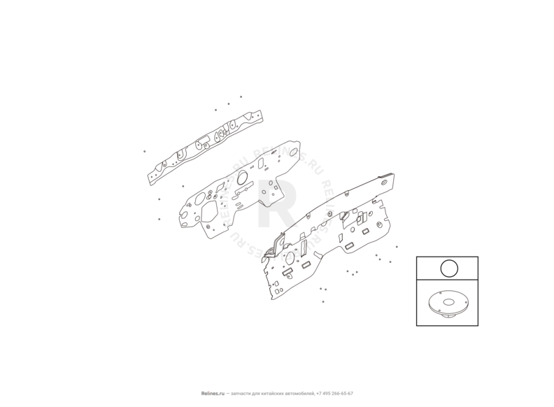 Запчасти Haval H9 Поколение I (2014) Бензин — Теплоизоляция моторного отсека — схема