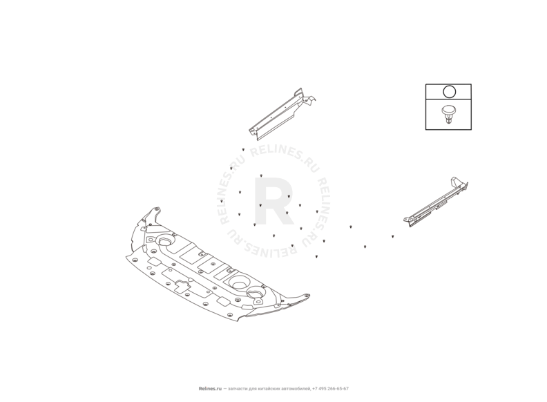 Запчасти Haval H9 Поколение I (2014) Бензин — Панели защитные, уплотнители моторного отсека и панель стеклоочистителя (2) — схема