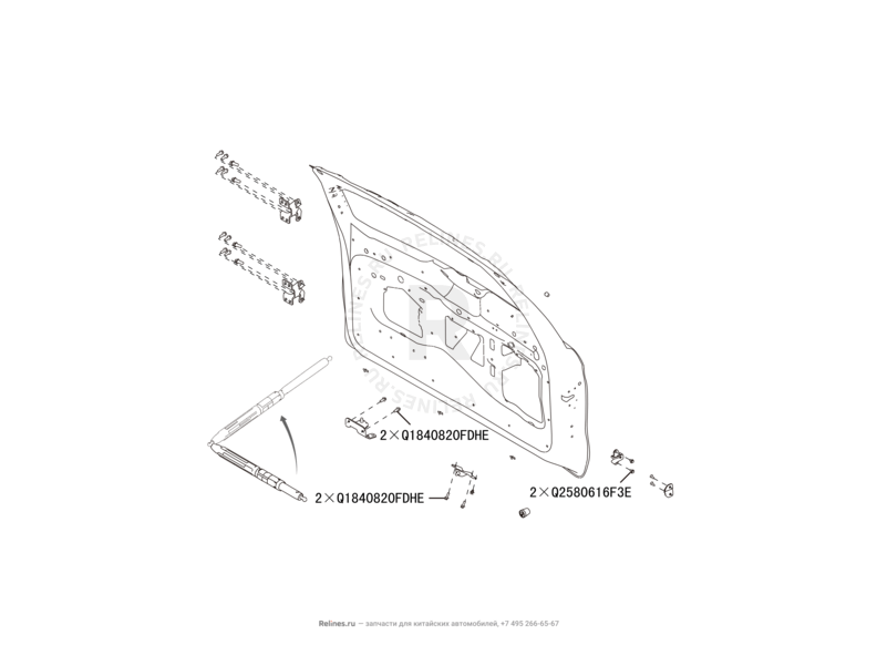 Дверь багажника Haval H9 — схема