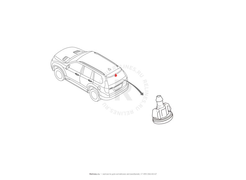 Запчасти Haval H9 Поколение I (2014) Бензин — Омыватель заднего стекла — схема