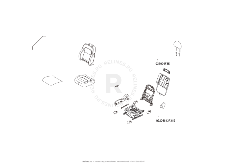 Запчасти Haval H9 Поколение I (2014) Бензин — Сиденье переднее правое и механизмы регулировки (11) — схема