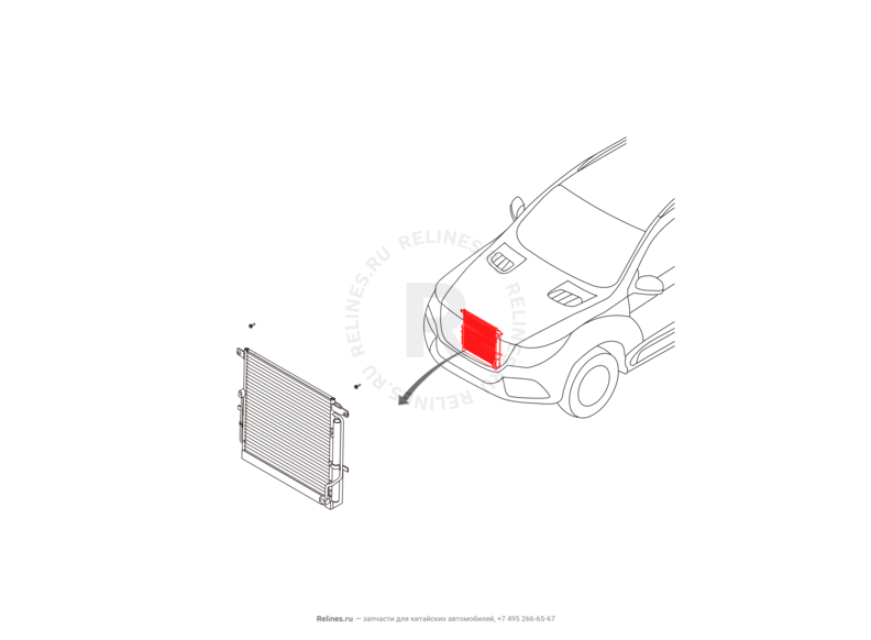 Запчасти Haval H9 Поколение I (2014) Бензин — Радиатор кондиционера — схема