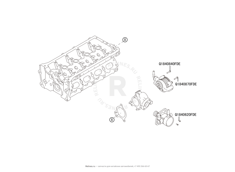 Запчасти Haval H8 Поколение I (2013) 4x4 — Вакуумный насос — схема