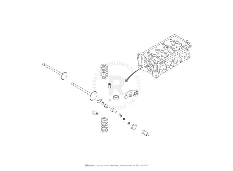 Запчасти Haval H8 Поколение I (2013) 4x4 — Газораспределительный механизм (распредвал) — схема