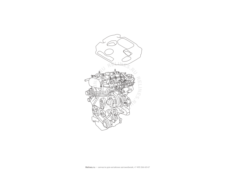 Запчасти Haval H8 Поколение I (2013) 4x2 — Звукоизоляция крышки декоративной двигателя — схема