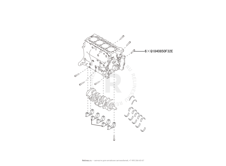 Запчасти Haval H8 Поколение I (2013) 4x2 — Блок цилиндров (2) — схема