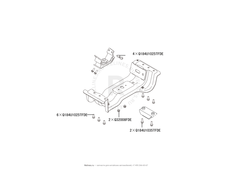 Запчасти Haval H8 Поколение I (2013) 4x2 — Опора (подушка) КПП — схема
