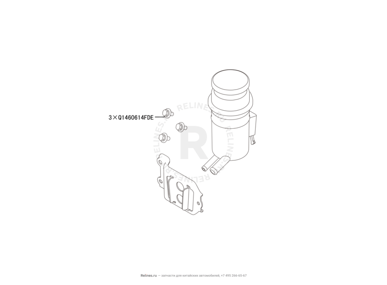 Запчасти Haval H8 Поколение I (2013) 4x4 — Бачок гидроусилителя (ГУР) — схема