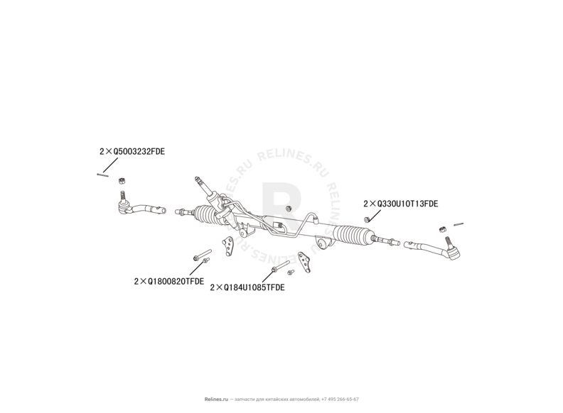 Запчасти Haval H8 Поколение I (2013) 4x2 — Рулевая рейка — схема