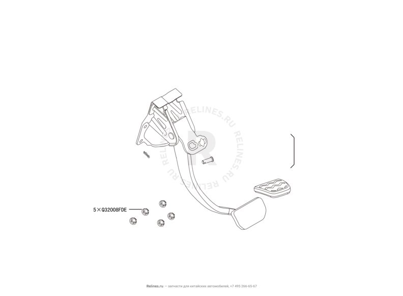 Запчасти Haval H8 Поколение I (2013) 4x4 — Педаль тормоза — схема