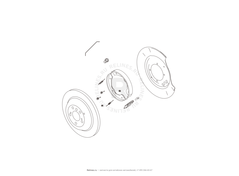 Запчасти Haval H8 Поколение I (2013) 4x4 — Колодки стояночного тормоза — схема