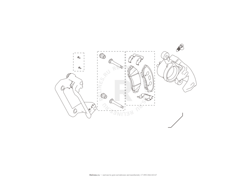 Запчасти Haval H8 Поколение I (2013) 4x2 — Суппорт тормозной задний, колодки — схема