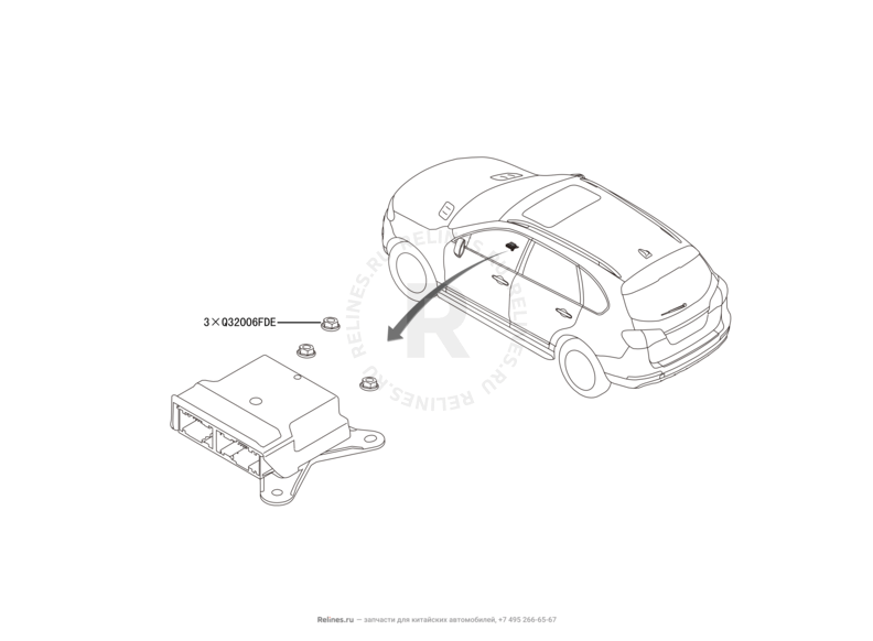 Запчасти Haval H8 Поколение I (2013) 4x4 — Модуль управления подушками безопасности (Airbag) — схема