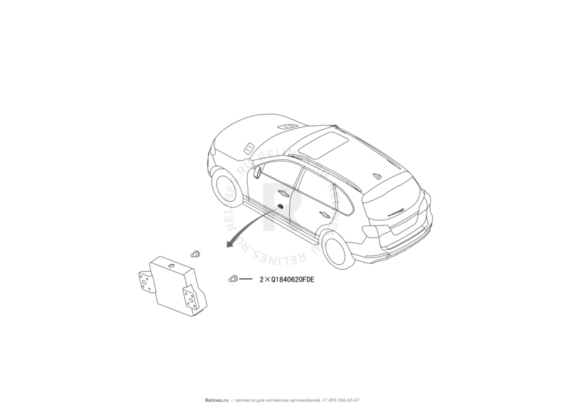 Запчасти Haval H8 Поколение I (2013) 4x2 — Блок двери водителя — схема
