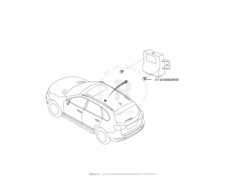 Запчасти Haval H8 Поколение I (2013) 4x2 — Блок управления стеклоподъемником передней правой двери (пассажира) — схема
