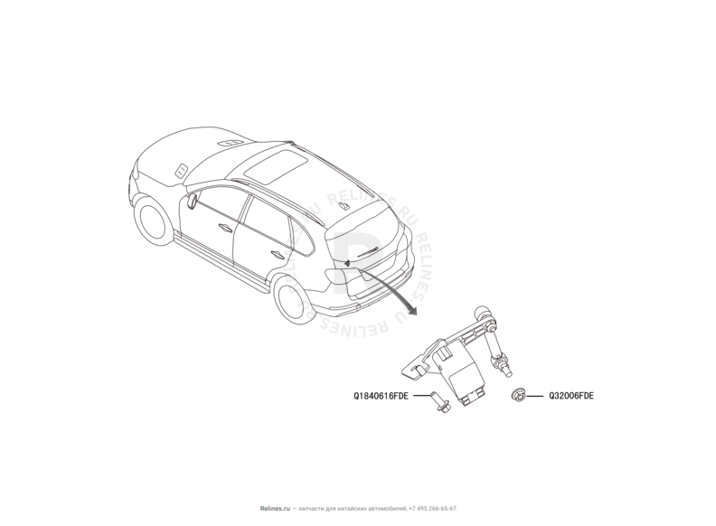 Запчасти Haval H8 Поколение I (2013) 4x4 — Датчик положения кузова задний — схема