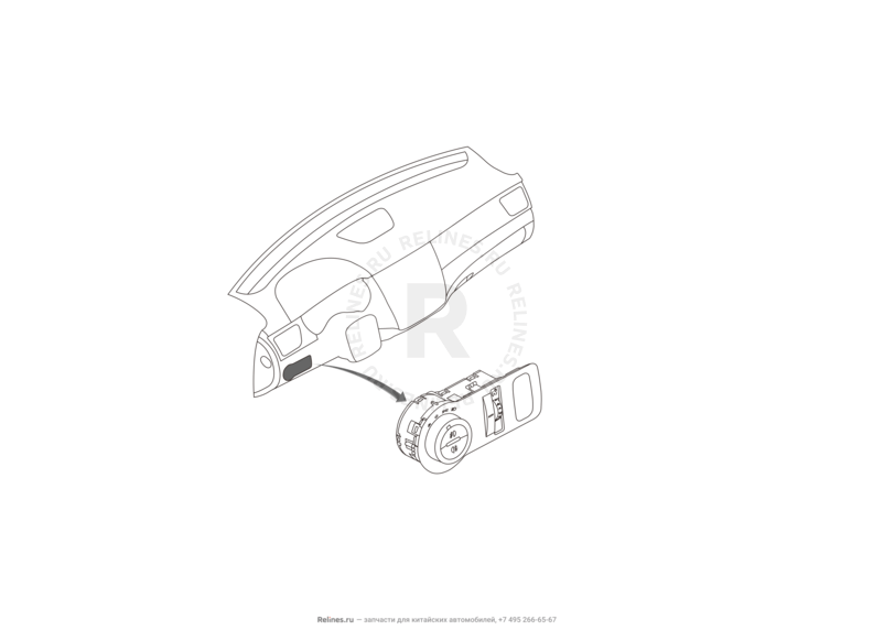 Запчасти Haval H8 Поколение I (2013) 4x2 — Переключатель освещения главный (1) — схема