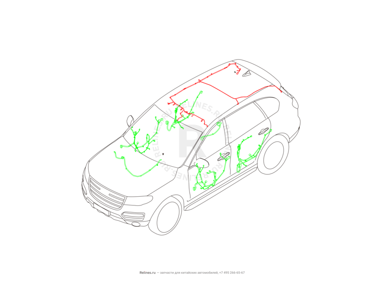 Запчасти Haval H8 Поколение I (2013) 4x4 — Проводка кузова (1) — схема