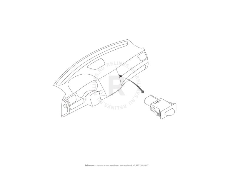 Запчасти Haval H6 Coupe Поколение I (2015) 2.0л, 4x2, АКПП — Кнопка регулировки яркости комбинации приборов — схема
