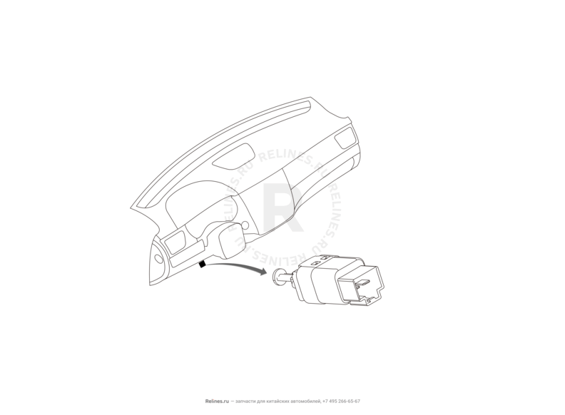 Запчасти Haval H8 Поколение I (2013) 4x4 — Датчик педали сцепления и выключатель стоп-сигнала — схема