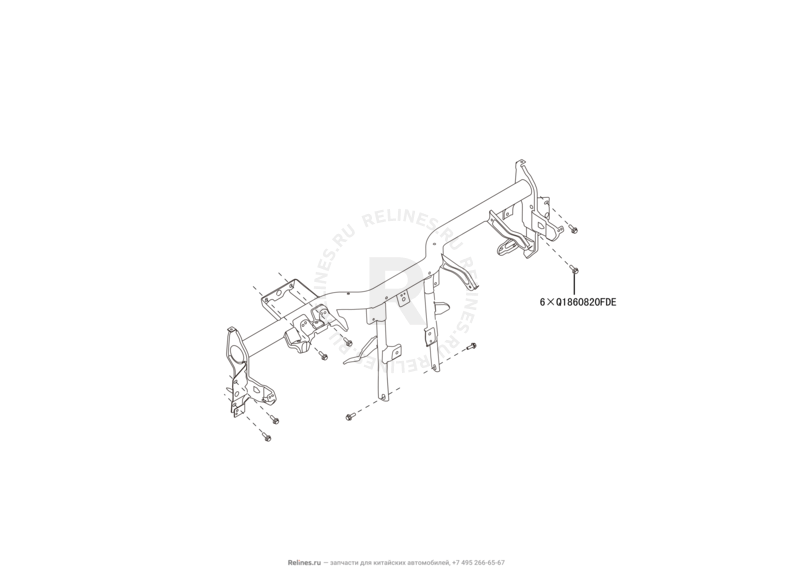 Запчасти Haval H8 Поколение I (2013) 4x4 — Усилитель и кронштейны панели приборов (торпедо) (1) — схема