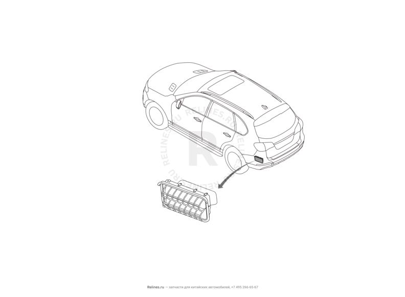 Запчасти Haval H8 Поколение I (2013) 4x4 — Клапан, воздуховод и сопло вентиляции багажника — схема