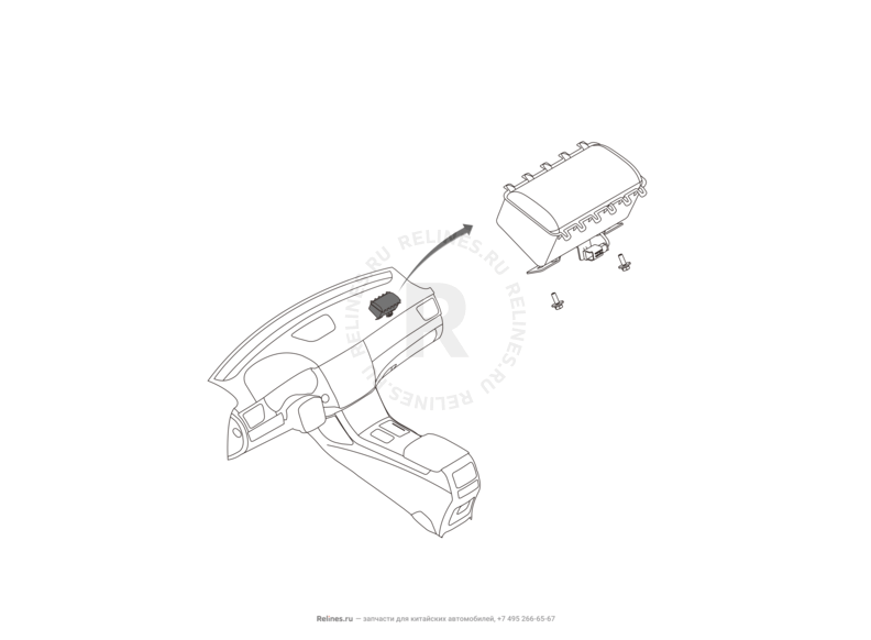 Подушка безопасности переднего пассажира (Airbag) Haval H8 — схема