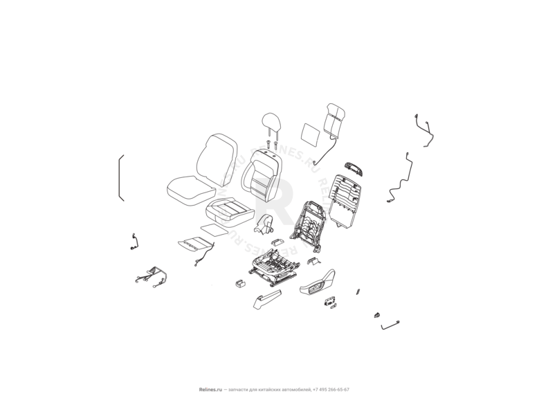 Запчасти Haval H8 Поколение I (2013) 4x2 — Сиденье переднее левое, механизмы регулировки и ремень безопасности (26) — схема