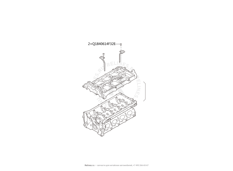 Запчасти Haval H6 Coupe Поколение I (2015) 2.0л, 4x4, МКПП — Головка блока цилиндров (2) — схема