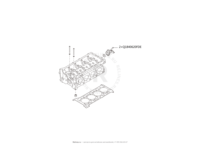 Запчасти Haval H6 Coupe Поколение I (2015) 2.0л, 4x2, АКПП — Головка блока цилиндров (3) — схема