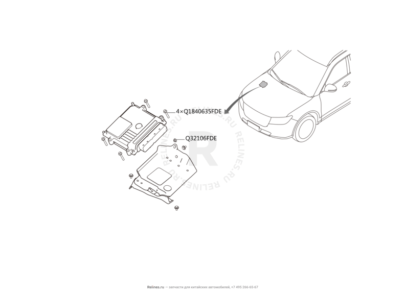 Запчасти Haval H6 Coupe Поколение I (2015) 2.0л, 4x2, АКПП — Блок управления двигателем — схема