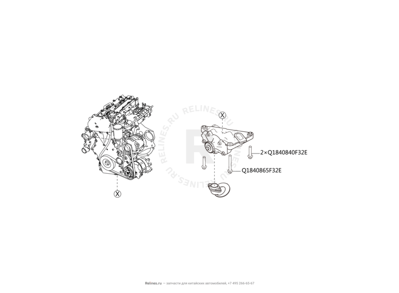 Запчасти Haval H6 Coupe Поколение I (2015) 2.0л, 4x2, АКПП — Масляный насос — схема