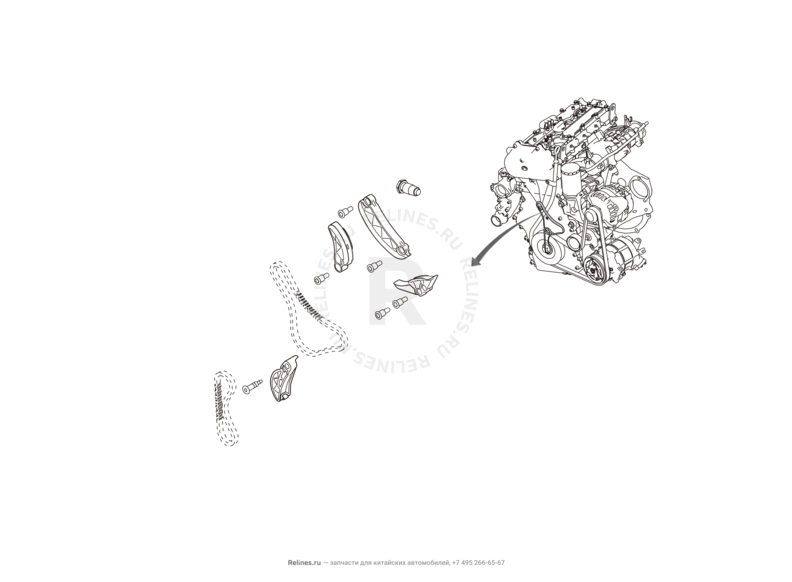 Запчасти Haval H6 Coupe Поколение I (2015) 2.0л, 4x2, АКПП — Привод ГРМ (механизм синхронизации) (2) — схема