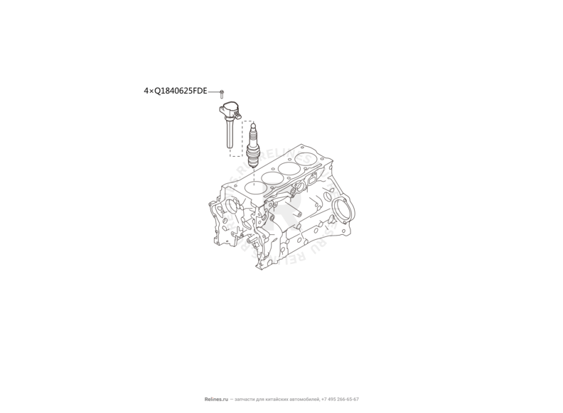Запчасти Haval H6 Coupe Поколение I (2015) 2.0л, 4x4, МКПП — Катушка зажигания — схема