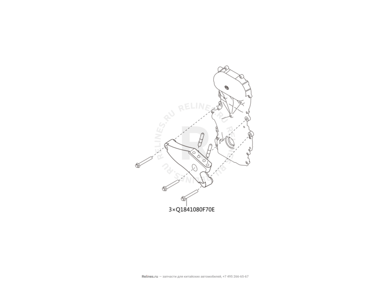 Запчасти Haval H6 Coupe Поколение I (2015) 2.0л, 4x4, МКПП — Кронштейны подушек двигателя — схема