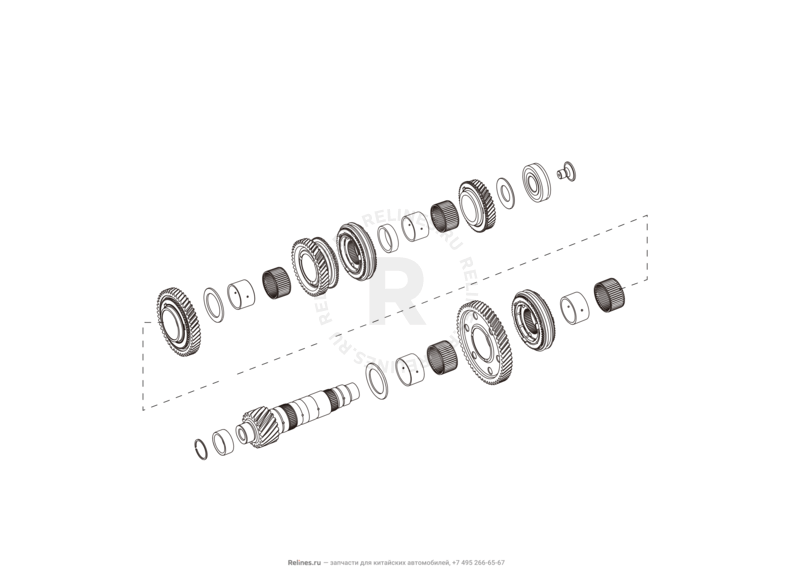 Запчасти Haval H6 Coupe Поколение I (2015) 2.0л, 4x2, МКПП — Вторичный (выходной, ведомый) вал — схема
