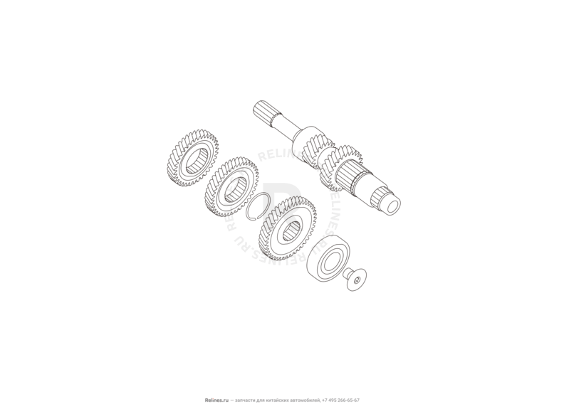 Запчасти Haval H6 Coupe Поколение I (2015) 2.0л, 4x4, МКПП — Первичный (входной, ведущий) вал — схема