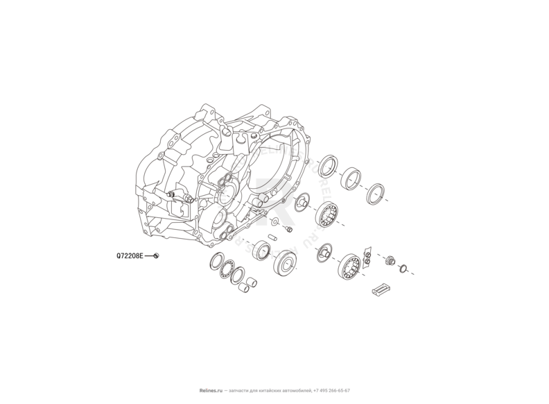 Запчасти Haval H6 Coupe Поколение I (2015) 2.0л, 4x2, МКПП — Корпус (картер) сцепления — схема