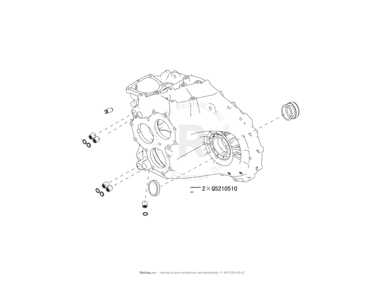 Запчасти Haval H6 Coupe Поколение I (2015) 2.0л, 4x4, МКПП — Механизм переключения передач и корпус сцепления — схема
