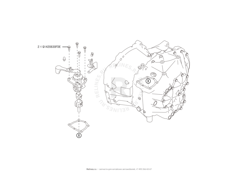 Запчасти Haval H6 Coupe Поколение I (2015) 2.0л, 4x4, МКПП — Система переключения передач — схема