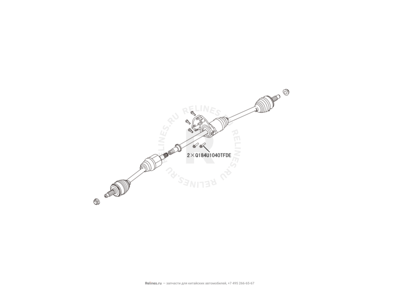 Запчасти Haval H6 Coupe Поколение I (2015) 2.0л, 4x2, МКПП — Привод переднего моста — схема
