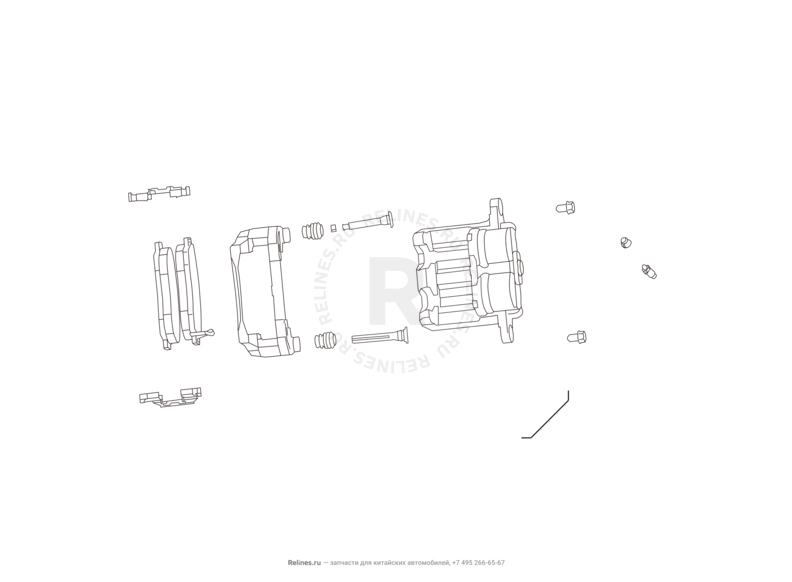 Запчасти Haval H6 Coupe Поколение I (2015) 2.0л, 4x2, АКПП — Суппорт тормозной передний — схема