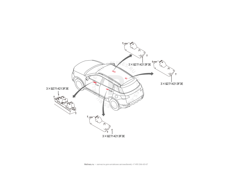 Запчасти Haval H6 Coupe Поколение I (2015) 2.0л, 4x4, МКПП — Блок управления стеклоподъемниками — схема