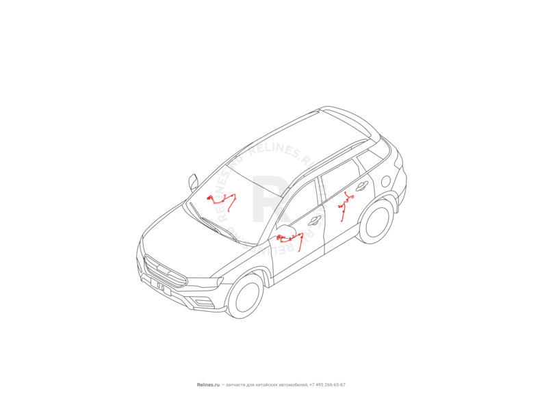 Запчасти Haval H6 Coupe Поколение I (2015) 2.0л, 4x2, МКПП — Проводка кузова (1) — схема