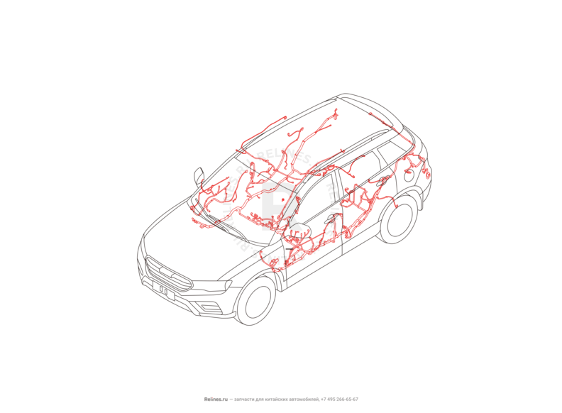 Запчасти Haval H6 Coupe Поколение I (2015) 2.0л, 4x2, МКПП — Проводка кузова (2) — схема