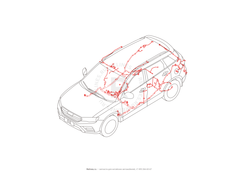 Запчасти Haval H6 Coupe Поколение I (2015) 2.0л, 4x2, МКПП — Проводка кузова (3) — схема